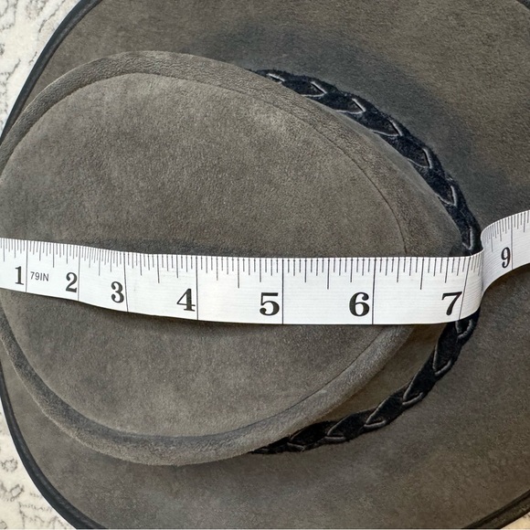 Barmah Australia Hat~dark gray Leather Felt w/Braid medium - Picture 8 of 10